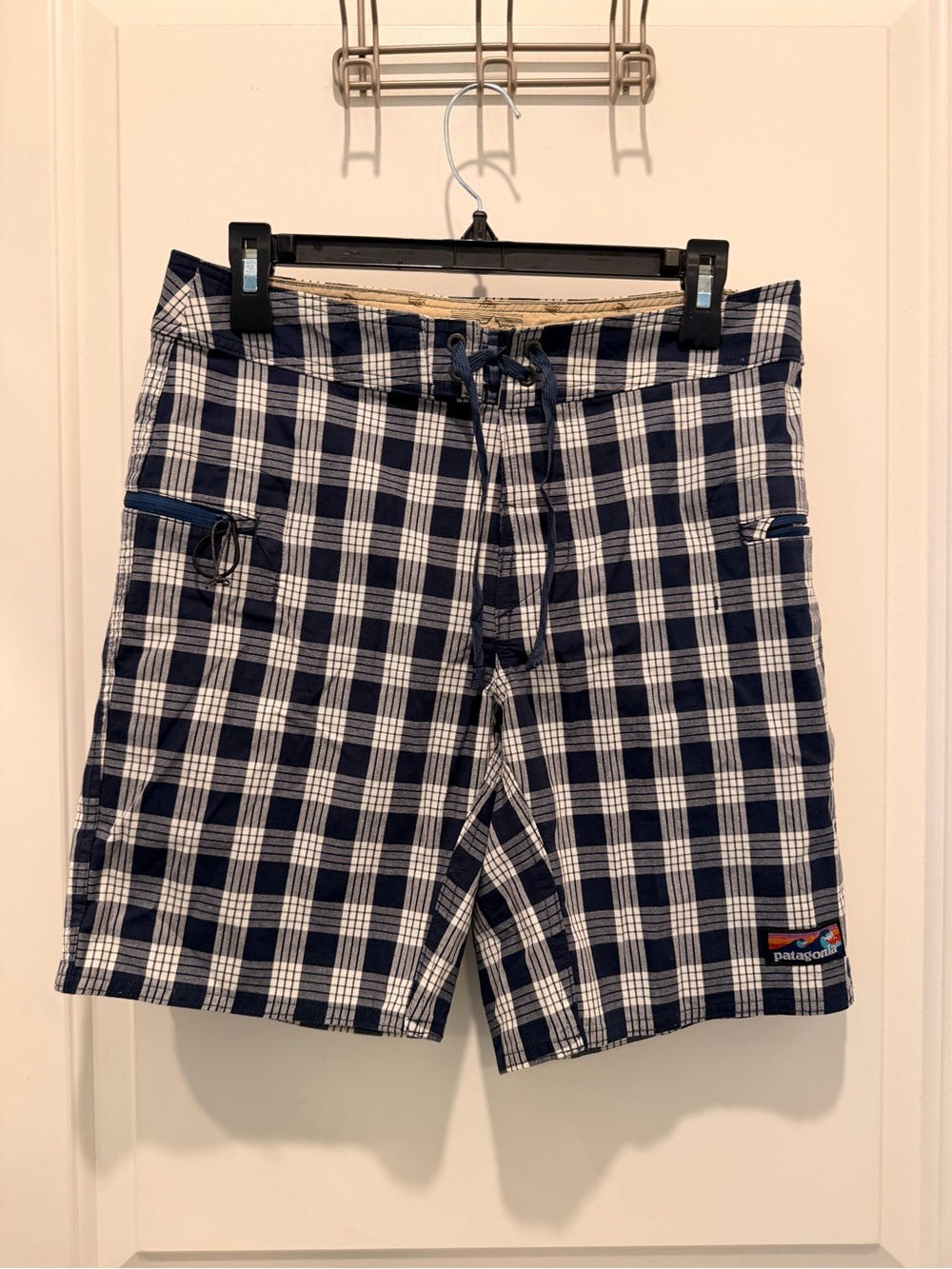 Patagonia Board Shorts Size
30 Blue White Plaid Swim
Trunks